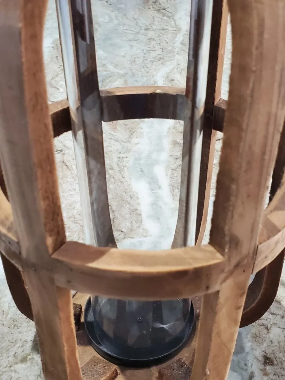 Wooden Candle Holder w. Glass Tube